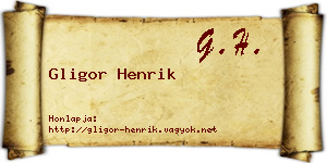 Gligor Henrik névjegykártya